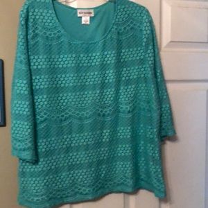Teal embroidered C.D. Daniels  top
